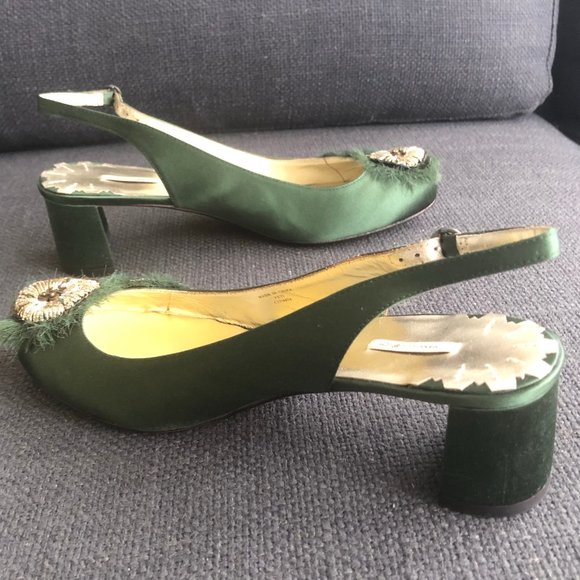 Max Studio - green satin pumps 8.5 - Picture 2 of 5